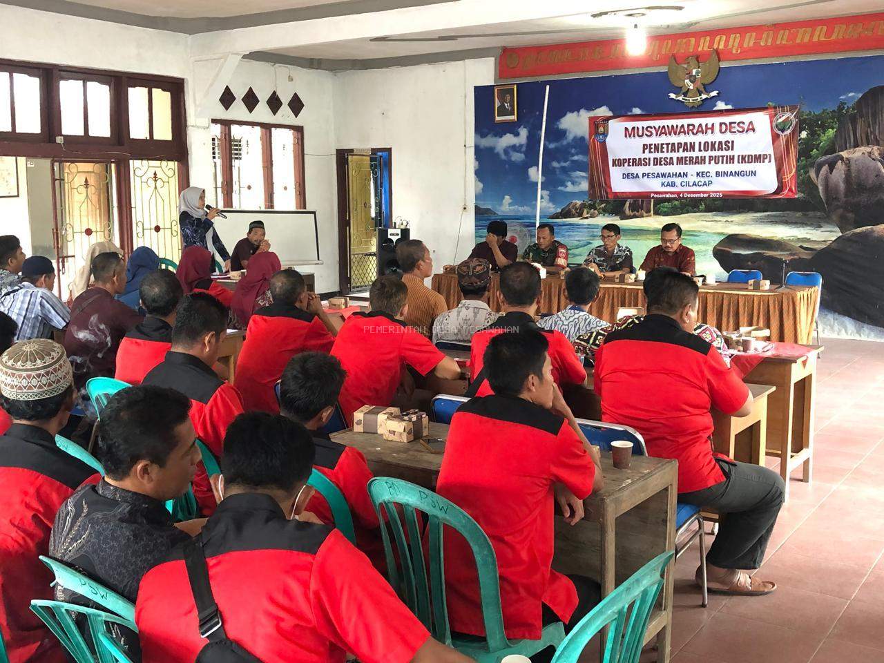 PELAKSANAAN MUSYAWARAH DESA PENETAPAN LOKASI KOPERASI DESA MERAH PUTIH (KDMP) DESA PESAWAHAN